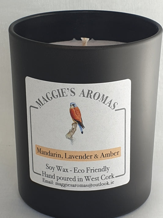 Soy Wax Candle Mandarin, Lavender & Amber